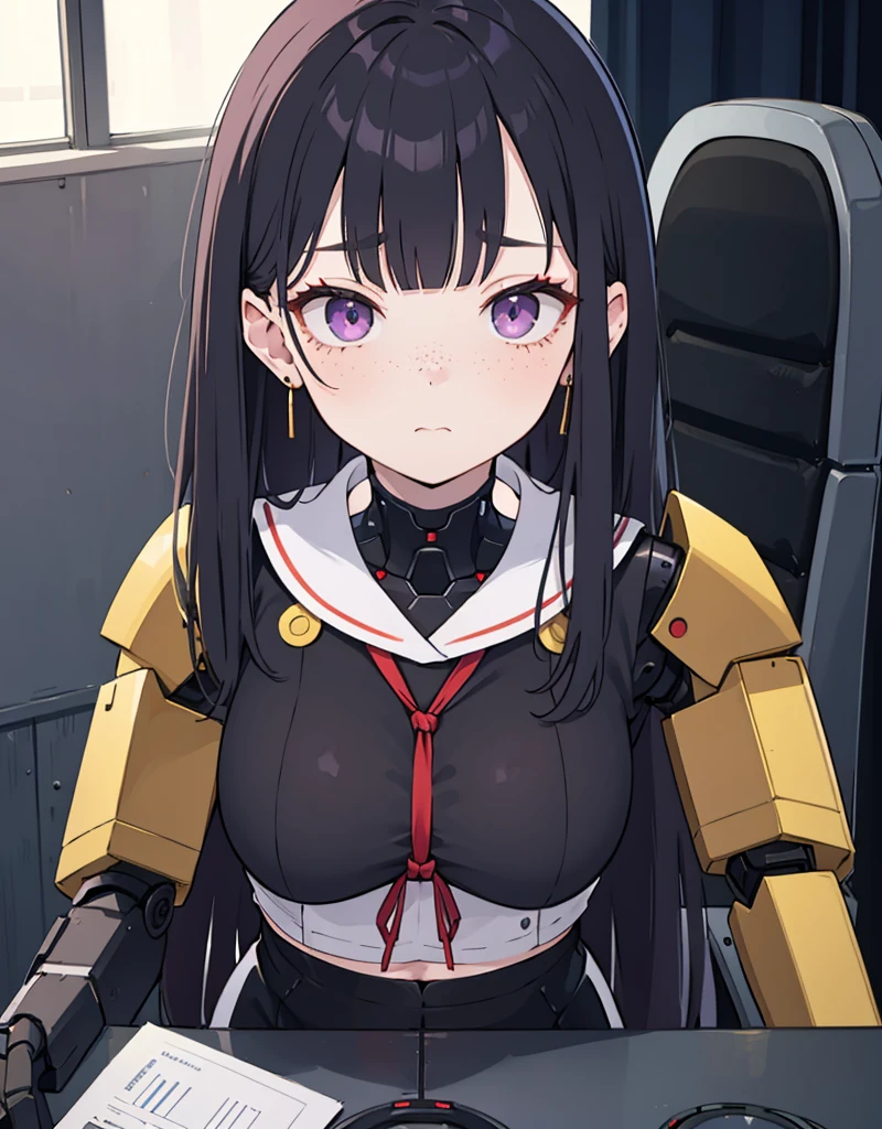 Highest quality, masterpiece, High resolution, alone, {Nagato_Fleet Collection:1.15}, black_hair, length_hair, red_eye, chest, hair_between_eye, headgear, big_chest,
