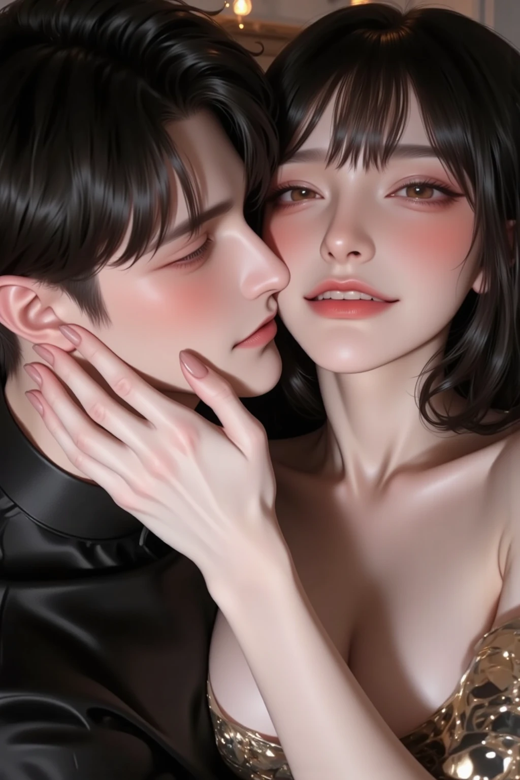 8K.RAW Photos, ((1With women1Men)), ((30Year old adult woman)), ((A man inserts his penis into a woman's ass from behind)), ((woman and man having sex)), ((Man grabbing a woman's breast)), ((Stand up, put your hands on the wall and stick your butt out))), Mr.々Patterned skirt, blush, Round face, Realistic sized eyes, Droopy eyes, blush, Smile of shame, Spread your legs, Open your mouth, ((short hair)), ((Neat bangs:1.4)), ((Shapely breasts))