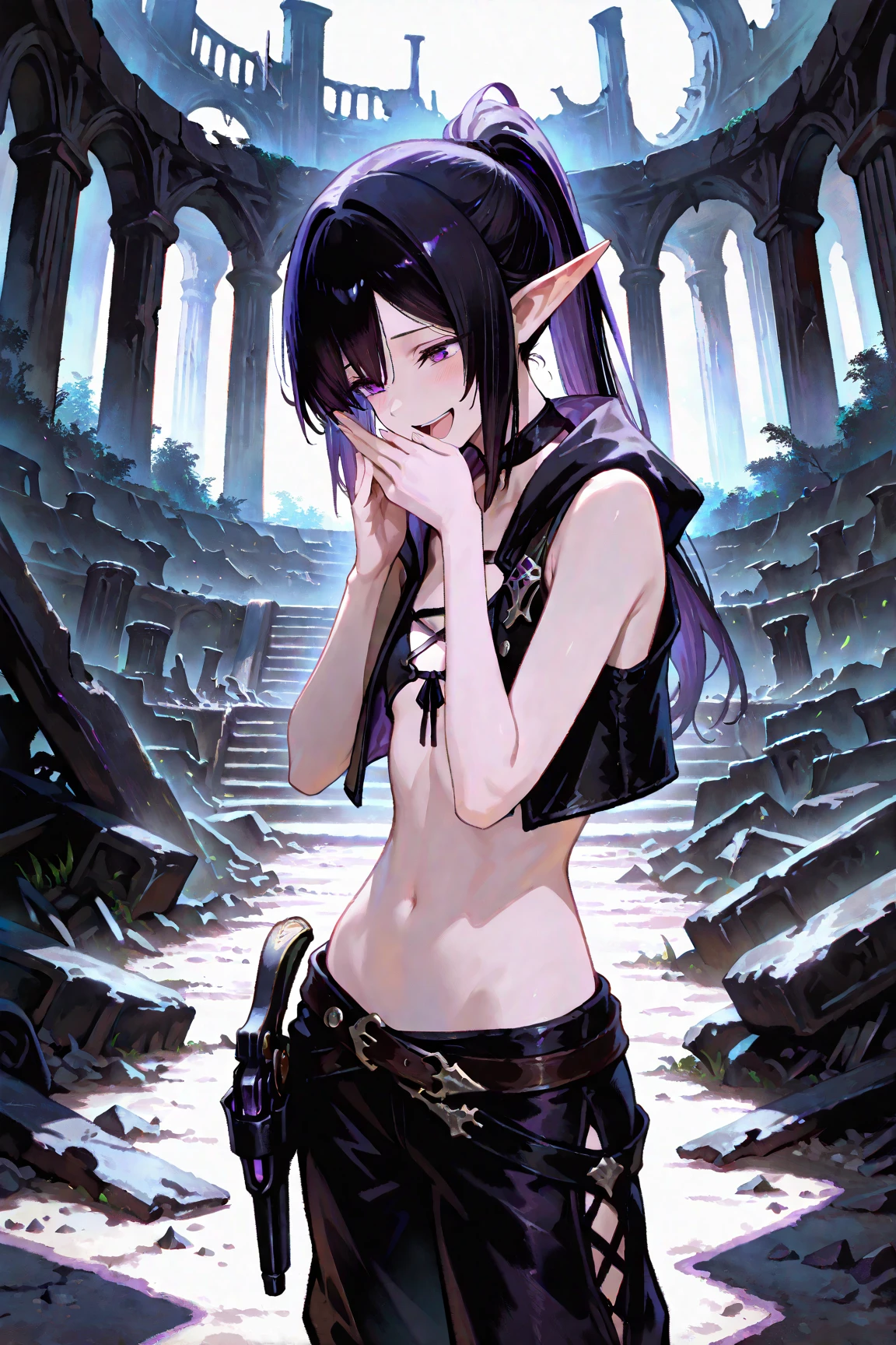 ((((No humans))))、Highest quality, Best Quality,((((Ancient ruins、rock、get lost、Dungeons、indoor、cave))))、From below