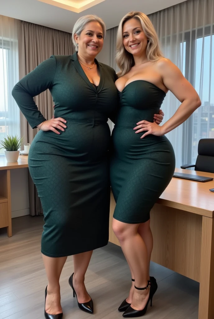 two women standing next to each other in a park, ruan jia and mandy jurgens, wearing a formal dress, wearing a cocktail dress, wearing a black dress, ayami kojima and lyde caldwell, waist high, wearing dresses, profile picture, in the background, formal attire, two girls, wearing black dress, wearing a dark dress, thick thighs, wide hips, Big tits, huge tits, no clothes, sexy, cute, minimal clothes, thick, bbw, chubby stomach, thick nipples, nipple piercings, large areola, hard nipples, piercing through shirt, nipples hard through shirt, busty, major cleavage, naked, ripping through top, boobs spilling over sides, bra too tight, giant tits, extra wide hips, upper body zoom in, showing off huge tits, fat stomach, see through top, fat bbw, large areola showing, fat stomach you can see, 2 girls, major cleavage, 2 separate girls