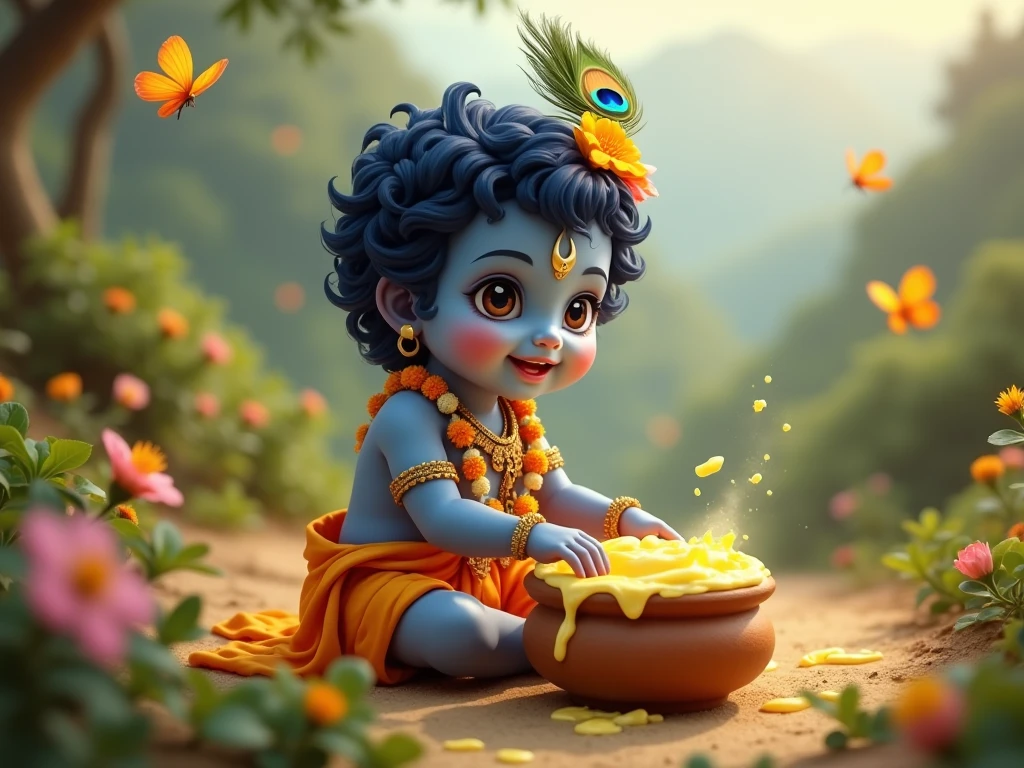 Baby sree Krishna cute milk 