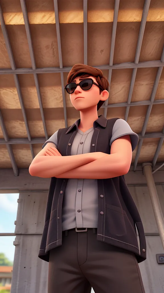 a disney pixar character of a girl in a blue jacket and black pants, wearing a blue hoodie, blonde hair, blue eyes, ponytail, angry look, furious, braces