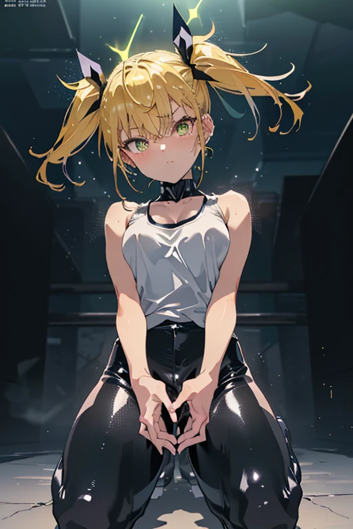 woman,Blonde、short hair、成熟したwoman、Small breasts、Nipples are visible、刑務所に排尿するwoman、incontinence、Black tight dress、Party Dresses、Squat Pose、Spread your legs、Electric shock、Sweat、High heels、bondage、inhibition、Chained hands、In the cage、Armpits、Armpitsの毛