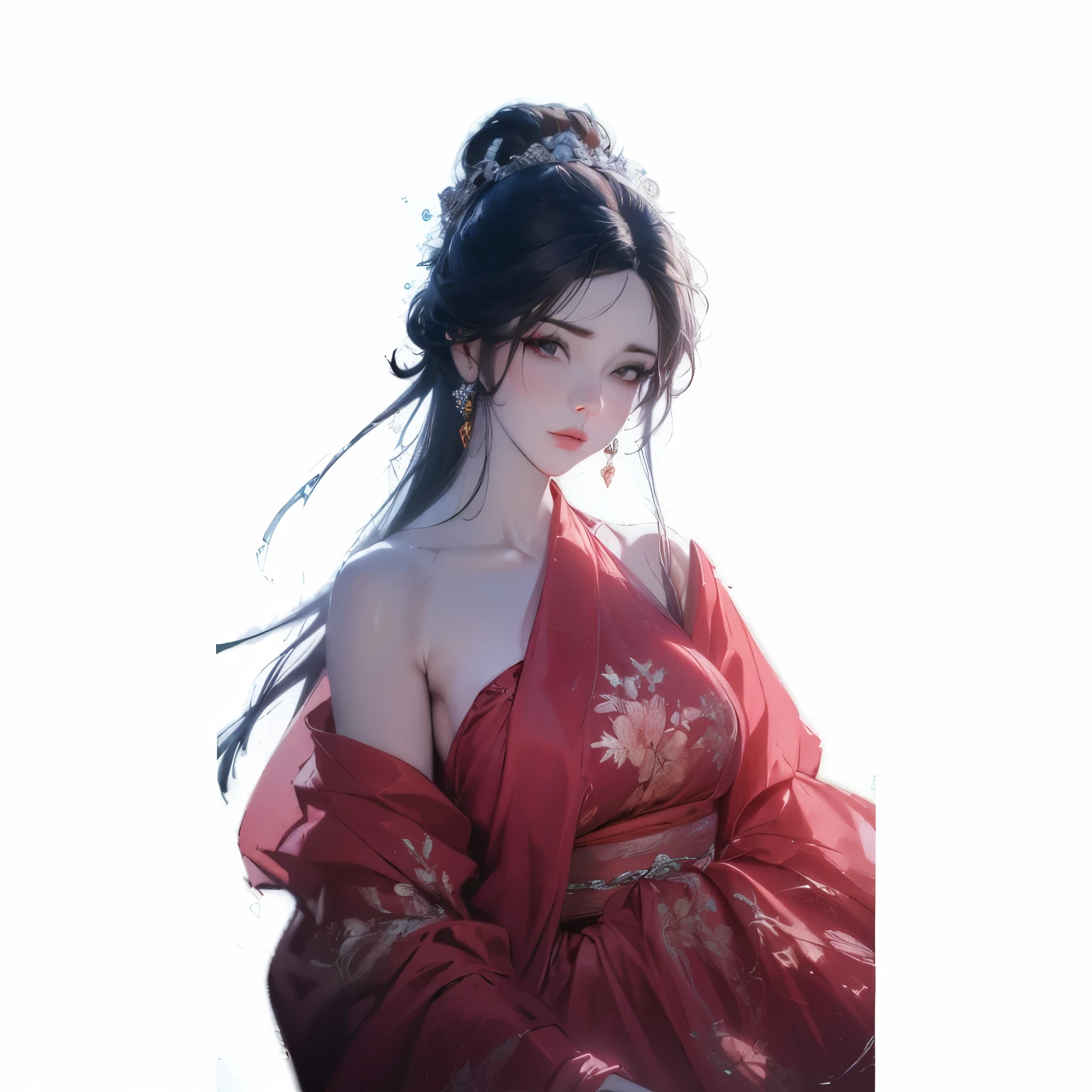 1 beautiful adult princess , looking at viewer, upper body, realistic,real girl, gentle girl, Girly, smooth pink and white skin, Front bangs, large breasts and round, excessively frilled princess dress, draped clothes, flawless face, jewelry, high nose, ornament, flower, lace trim, beautiful big and round orange eyes, sharp eyebrows, very sharp and detailed peacock eyelashes and makeup,orange red lipstick, Smile without opening your lips, long silky black hair and jewelry clips, masterpiece, best quality, 8k, detailed skin texture, detailed cloth texture, beautiful detailed face, intricate details, ultra detailed, rim lighting, side lighting, cinematic light, ultra high res, 8k uhd, film grain,best shadow, delicate, RAW photo, detailed and clear images, extremely sharp images,