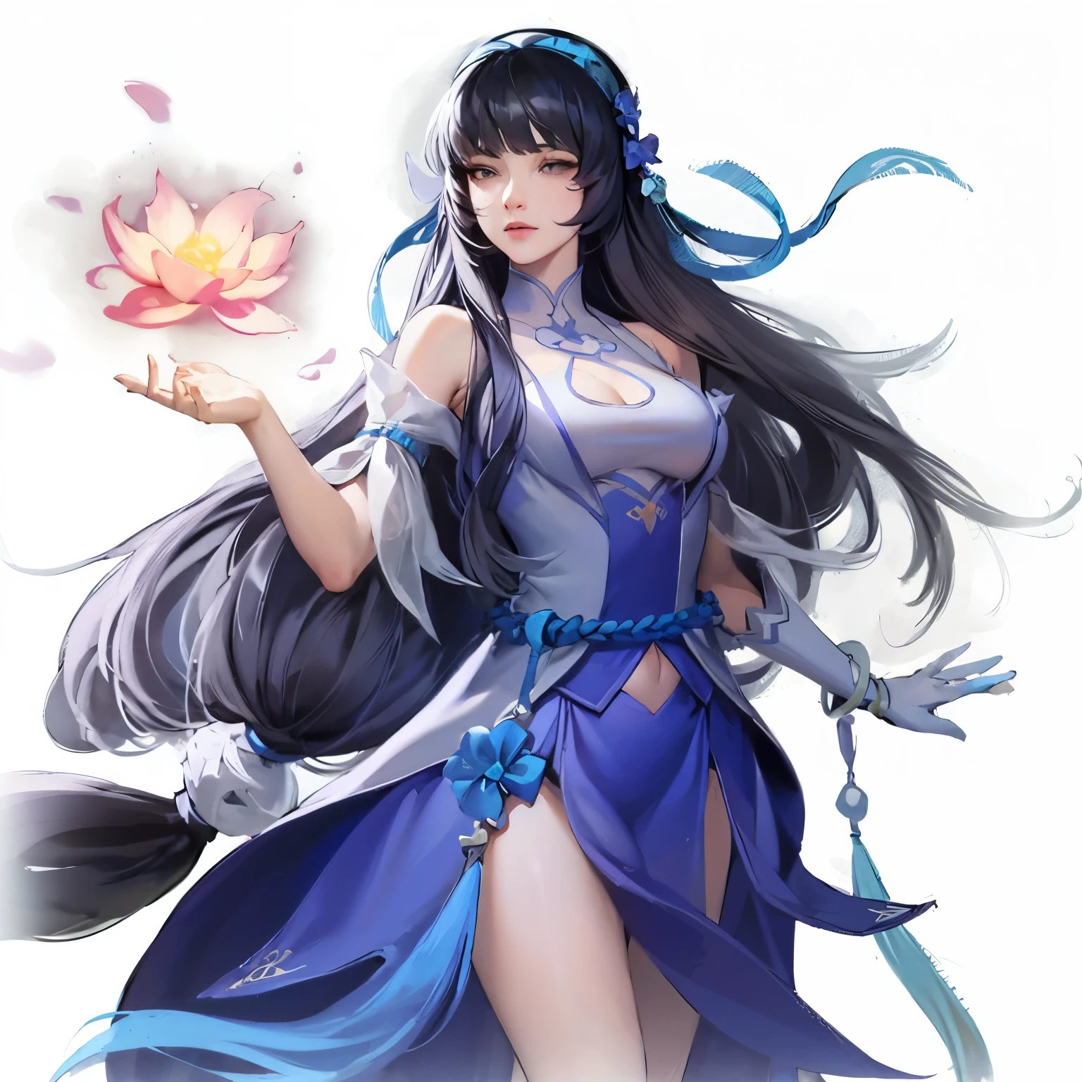 Front view of a woman,H cup, are perfectly detailed,has exquisite facial features, Clothes are exquisite , Game Character Design ,3D Rendering