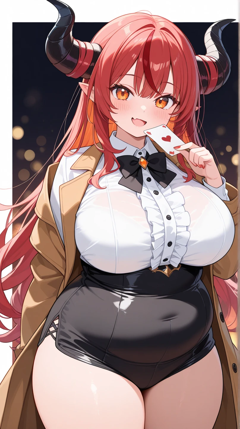 Anime illustration、highest quality、cyber punk、Voluptuous gravure idol、Perfect proportions、Dark-skinned Bunny Girl、Bunny ears、Luxury Casino、chandelier、Slot Machines、Giant roulette wheel、smile、Big Breasts、Thick legs、Cowboy Shot