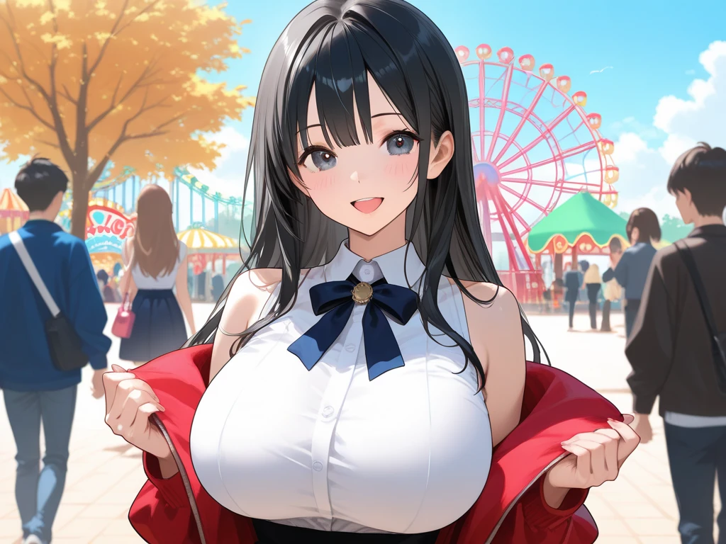 (highest quality:1.4)、High resolution、Detailed Background、(Detailed beautiful face:1.4)、Anatomically correct、(Depict the normal number of fingers:1.2)、(Detailed facial expressions)、Realistic、Beautiful, smooth skin、Teenage beauty、(Two women)、(Huge breasts:1.2)、Black Hair、brown hair、braided bob、braided ponytail、braided long、Emphasis on feminine silhouette、Zoom in on upper body only、Cowboy Shot、cute、Emphasise the absolute territory、Accentuate your breasts、attractive thick thighs、
(Two beautiful girls looking at you with excited expressions at an amusement park:1.5)
Faster heart rate and breathing、Face and body turn red、Body tension and trembling、
Maximum sexual arousal、Moisture occurs、Very fast heart rate and breathing、
Increased physical arousal due to excitement、Your face and body become very red、Sweating and physical tension、
Thoughts are completely sexually focused、Strong sexual desire、Seeking physical contact or sexual activity、
Cute sailor suit made of sheer material、White sailor collar、plaid pleated mini skirt、White knee-high socks、black knee high socks、cute
