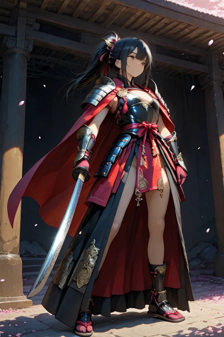 wh_chi_armor, (masterpiece:1.1025), (best quality:1.05), (an extremely delicate and beautiful:1.05), (extremely detailed CG unity 8k wallpaper:1.05), (absurdres:1.05), (ultra-detailed:1.05), (1girl:1.2), armored dress, armored boots, sword, holding weapon, hanfu, thighs, legs, thighhighs, dragon print, walking forward<hypernet:anime:1>