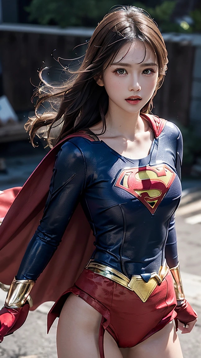 Woman body set big breasts, Supergirl costume dress