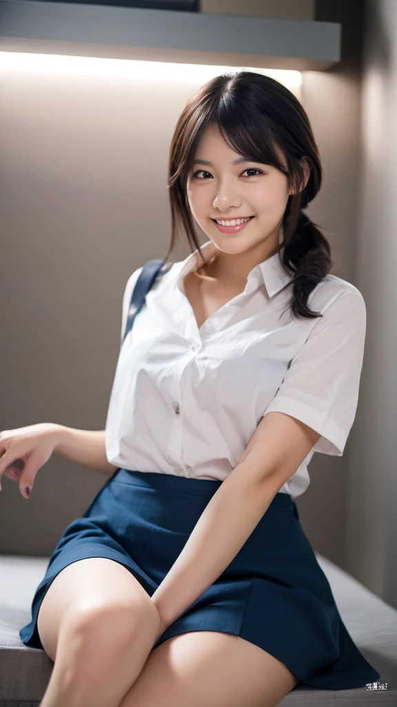 Tabletop、supreme beauty、masterpiece, 1 girl, solo, (Stock Highlight 1.3)、(Sit on a chair with your legs apart in front of the audience)、(With legs wide open)、(Showing off your crotch)、(Blouse 1.3)、(Panties 1.3),Slender、1 Girl,Japanese,line up,Laughter,Dynamic Angle、 Attention to detail, Depth of written boundary, 135mm, Textured skin, Super detailed, high quality, Awards, 最high quality, High resolution, 8K, White skin,Idol,sunlight,stylish,Beautiful breasts、Perfect composition、最high quality、Very detailed、masterpiece、Slender body、Cute face、Big smile、 Beauty、Age 25、Per capita in Japan,office,sit deeply in a chair、Sitting、(Facing forward 1.3)、Spread your legs、Remote meetings