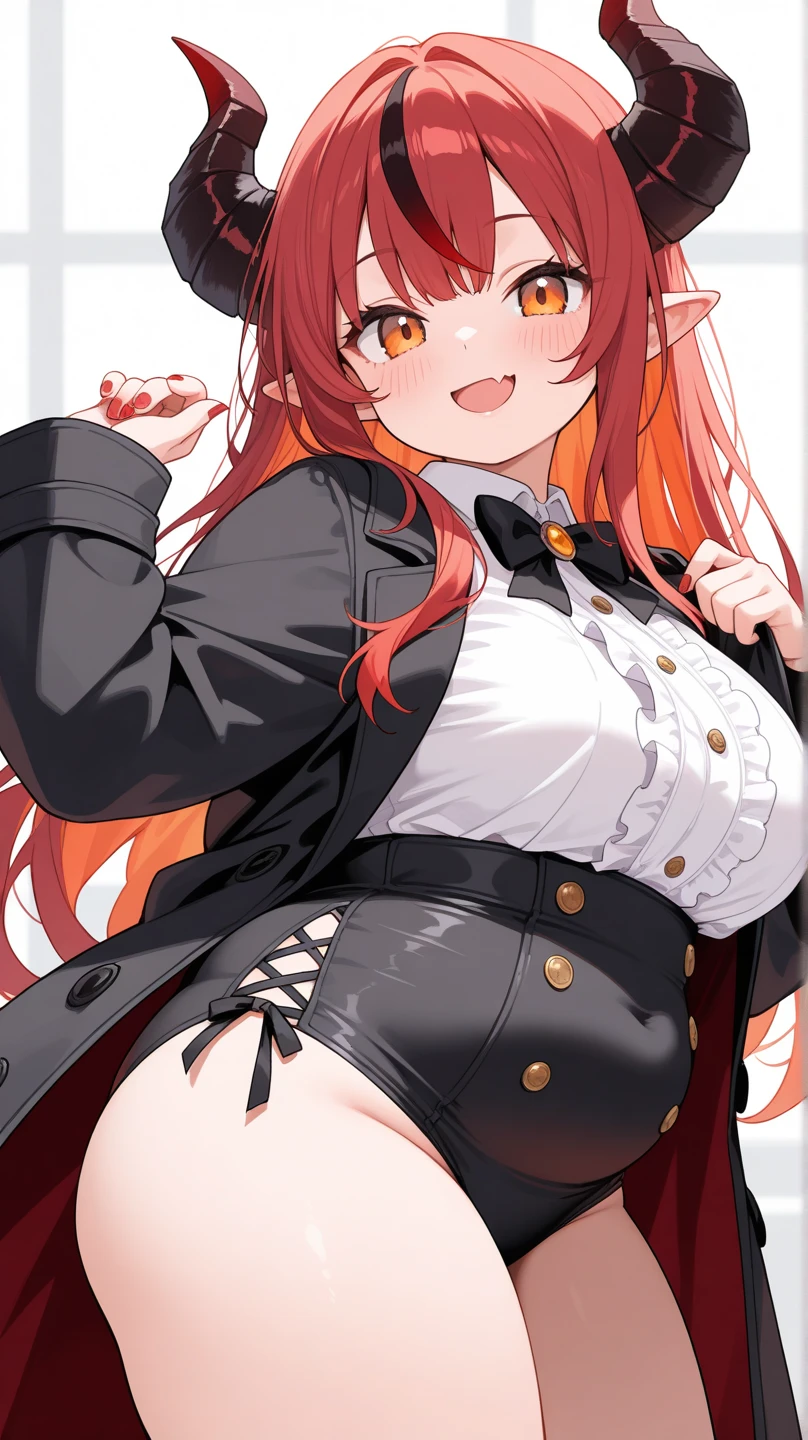 G-Cup masterpiece highest quality High resolution Big Breasts underwear sexy Adult female Glaring eyes Mouth slightly open A big smile Long Straight Panties Redhead Dress Nipples