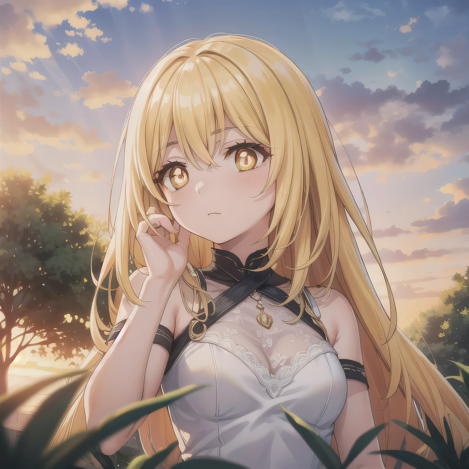 animesque、a blond、bontage、Golden Darkness、1girl in、megami magazine、high-level image quality、teats、((( worm)))、(((Painful face)))、srestrained、eggs