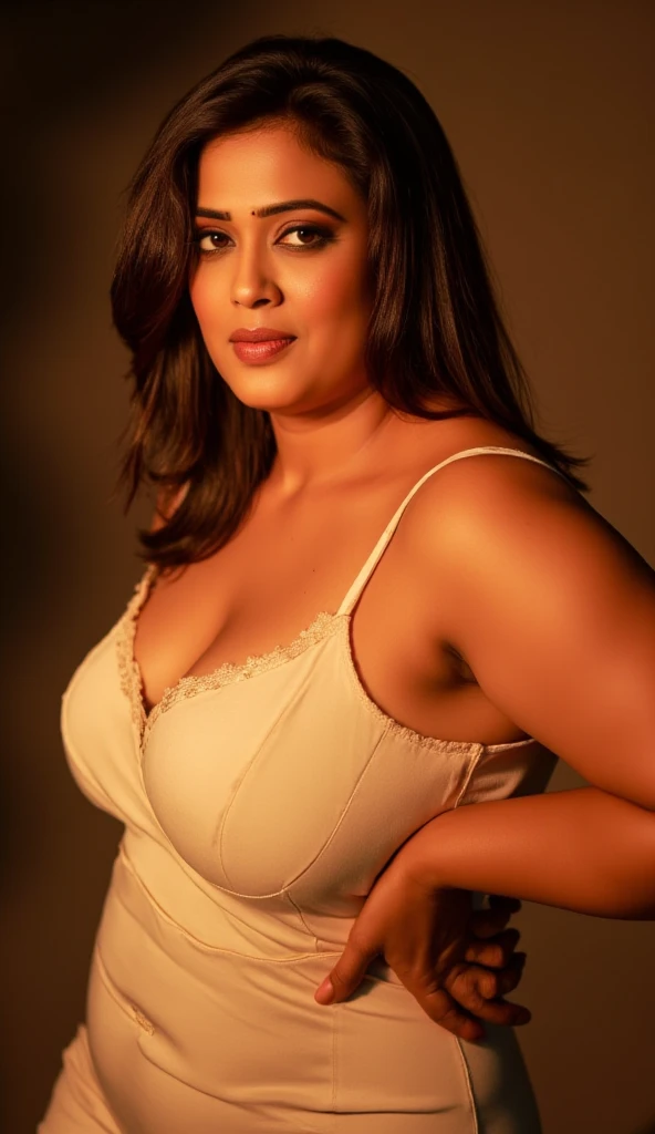 Foto RAW, photorealistic, photography, full body shot, master shot, perfect eyes, goddess like beauty, pierced eyes, perfect thick chubby mallu Desi aunty bhabhi, Wearing a Stanapatta, a chest-band, Strapless cotton bandeau bralette, strapless bralette, sweat, lubricant oil, Saree model, model Photography, Indian saree shoot, Indian traditional wear advertising photography, traditional wear brand shoot, face of Indian actress Sonakshi Sinha, masterpiece, realistic, realism, incredible details, pleasure, photorealism, detailed skin, skin pores, high contrast, photorealistic Artstation 8k HD digital art trend of high definition and detailed realistic skin texture, ultra detail, realistic skin texture, armature, best quality, ultra high definition, (photorealistic:1.4),, high resolution, detail, raw photo, sweat, Re sharp, by Lee Jefferies Nikon D850 Film Stock Photo 4 Kodak Portra 400 Camera F1.6 Lens Rich Color Ultra Real Realistic Realistic Textures Dramatic Lighting Unreal Engine Trending at Art Station Cinestill 800,(pele altamente detalhada: 1.2), 8k UHD, DSLR, soft-lighting, alta qualidade, grain of film, Fujifilm XT3,she didn't like to wear blouse or bra, she is happy to wear only saree, she hates blouse or bra, detailed hairy armpits,