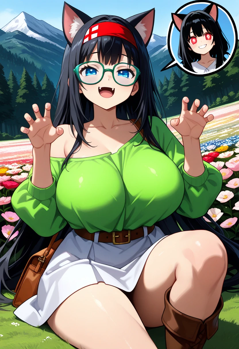 (((4K,8K,Highest quality,Perfect Fingers:1.3,Perfect Anatomy:1.3))),.woman,(((Four fingers and thumb:1.3))),(((Perfect human hand:1.3))),(((The right number of limbs:1.4))),(alone),futabasakura, futaba sakura, ((Black Hair)), ((Glasses)), Long Hair,(Blunt bangs:1.1),(Purple eyes:1.1), black Knee socks, Fur trim, fur-trimmed Jacket, green Jacket, Jacket, Off the shoulder, off-shoulder shirt, shirt, t-shirt, Knee socks,((Large saggy breasts)),(((Sweat:1.3))),(blush),Super Oily,View your audience,((forest:1.3)),((night:1.3)), Contrasting,Smiling Kindly, Open your arms, Cowboy Shot, Sleeveless,((Sleeveless over long nipples:1.2)),(shape:0.8), (Beautiful attention to detail:1.3), Highly detailed face, Extremely detailed CG, young,Thigh Gap,(I want to pee),(Wet crotch),(I&#39;Don&#39;t wear white panties),Detailed description of the vagina,((Detailed Background:1.1)),