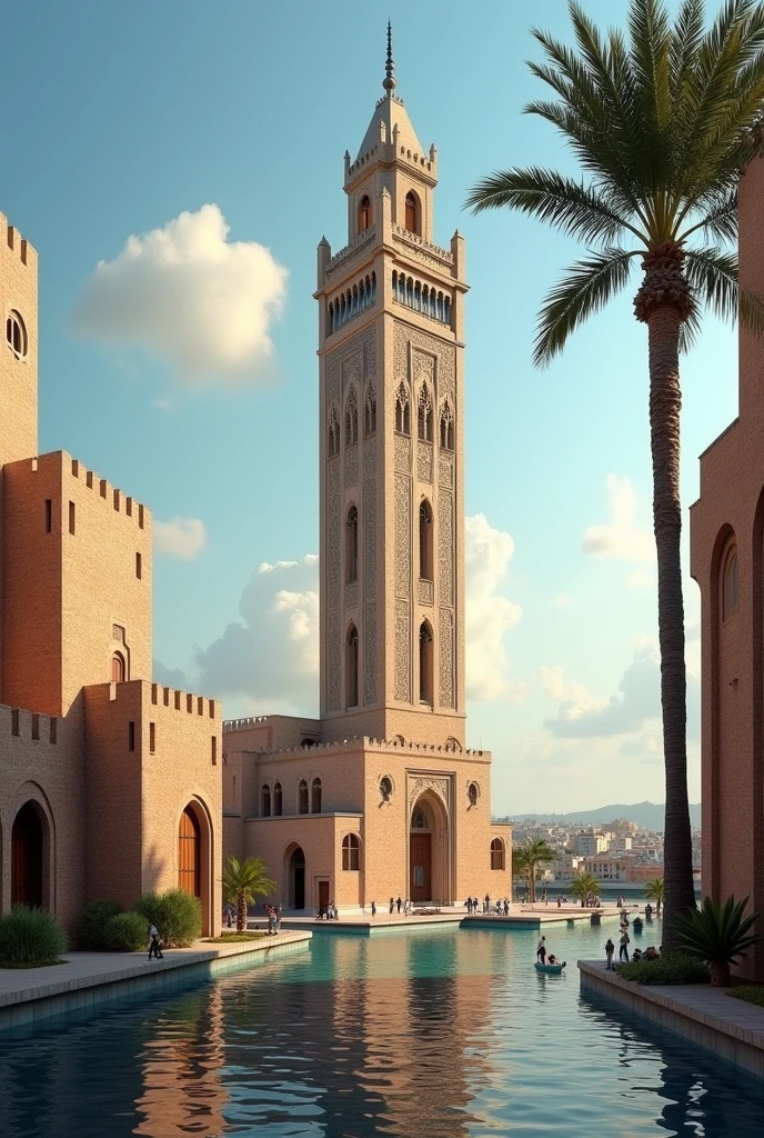 Model of a mosque minaret in the Kingdom of Morocco