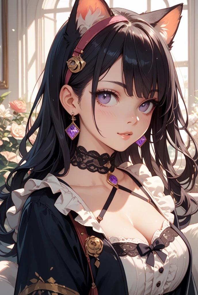 ((masterpiece, best quality)), (((((1girl))))), (((((solo))))), (female focus), (dark hair, long hair), hair over one eye, purple eyes, arms behind back, sad eyes, cold facial expression, cold look, gothic dress, pale skin, colour grading, dark illustration, extreme quality, radiant, extremely detailed, ultra-detailed face, ultra hd 8k, ultra digitality, mythical, dark lightning, perfect face, beautiful, (perfect composition: 1. 4), detailed face and body, award-winning photography , fields, detailed face, detailed hands, looking at the viewer, cinematic lighting, embers, fantasy background, water splashes, foggy haze, (necromancer), (villain), faux traditional media, (masterpiece, best quality, ultra-detailed, best shadow), (beautiful detailed face, feminine features), (best illumination), ((cinematic light)), colorful, hyper detail, dramatic light, intricate details, (dark circle under eyes), gothic, decadence, stunning, eerie