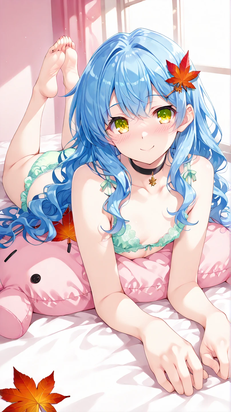 1girl in、A smile、A delightful! Cute underwear、(small tits)Cat's ears、s asleep、Sleeping in large letters、