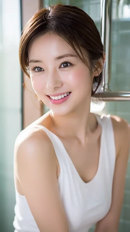 (Highest quality、Tabletop、8K、Best image quality、Award-winning works)、One perfect beautiful mature woman、Perfect beautiful face、(Naked and apron:1.2)、(Perfect apron:1.3)、Perfect beauty portrait、Glowing Skin、Brown Hair、(Large Breasts:1.3)、Cleavage、(Accentuate your body lines:1.1)、Standing Elegantly、(Face close-up:1.4)、Woman looking up at me、Beautiful Smile、(The simplest solid white background:1.5)