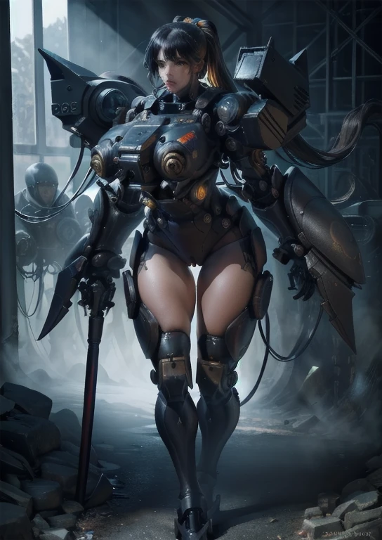 (from the front:1.5), (1Mechanical Girl:1.5),whole body, alone, slim waist,   (Machine made joints:1.2),(mechanical limbs:1.1),(The blood vessels are connected to the tube),(Mechanical vertebrae attached to the back),(Mechanical cervical spine attached to the neck), lamp on armor, Mecha head mirror, (发Light手臂:1.5), (激Light眼:1.5), Poker face, huge breasts, 

rich and colorful,human development report, Light线追踪, NVIDIA RTX, super resolution, Unreal 5, subsurface scattering, PBR texture, post processing, Anisotropic filtering, depth of field, Maximum clarity and sharpness, rule of thirds, 16k original, (发Light粒子:1.4), Extremely detailed CG, unified 8k wallpaper, 3D, Lighting, 镜头Light晕, Reflection, sharp focus, cyberpunk art,  actual, highly detailed CG illustration, extremely delicate and beautiful, Light, (photoactual:1.5), (dark background:1.5),dynamic angle, masterpiece, best quality, Super detailed, illustration, 细节Light, dramatic_shadow,face shadow,extra details,best show,