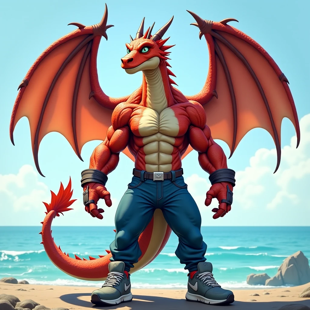Humanity, Charizard, male, aldult, muscular, veiny muscles, shorts, Shirtless, looking at the audience, actual fur, Detailed background, wilderness background, actual, photoactual, ultra actual, 8k,