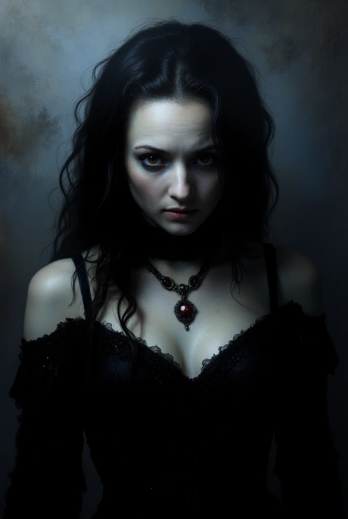Beautiful vampire princess in Bram Stoker style