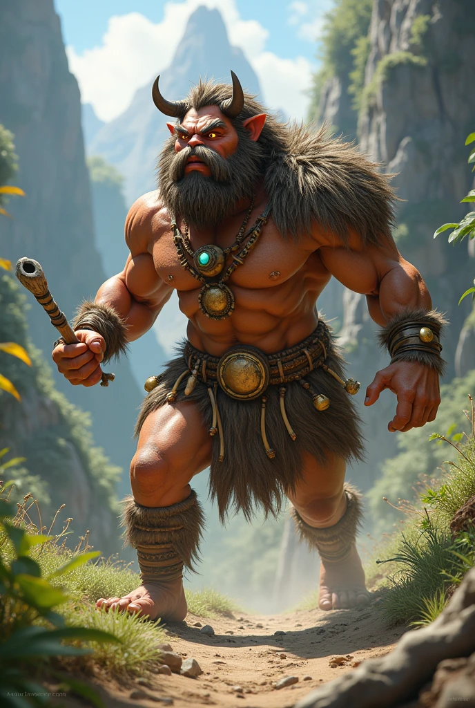 Satyr holding spear