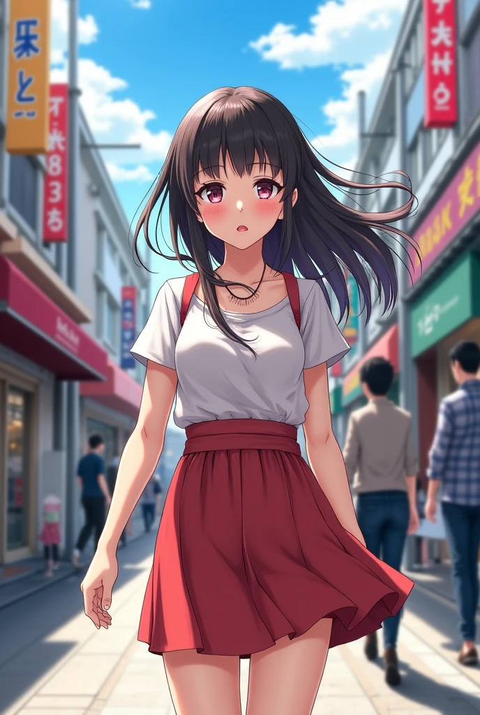 masterpiece, best quality,1girl,ultra detail,<lora:GoodHands-vanilla:0.8> <lora:anmnr01:0.3> <lora:add_detail:0.5> ,  <lora:ZillionAppleV1:0.7>,ZillionApple,casual town,(casual outfit,red onepiece,long skirt,happy),shopping,cinematic angle, masterpiece, best quality, highres,1girl,,<lora:GoodHands-vanilla:0.8> <lora:anmnr01:0.3> <lora:add_detail:0.5>