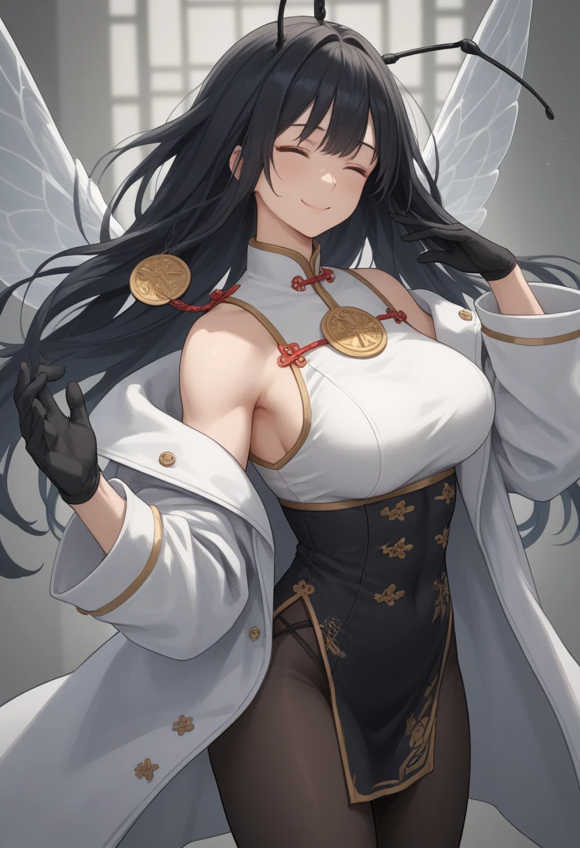 (work of art, best qualityer, ultra HD, 8k, wall-paper), Cinematic sensation, perfects eyes, detailedeyes, a man with black wings showing his entire body, Medieval costume of wide and elegant white warrior with strategic details in black, renderize a arte em uma impressionante resolução de 8k para mostrar todos os detalhes complexos, bringing the character and scene to life, set the stage under a clear, star-studded night sky, with the full moon casting its ethereal glow over the environment, capture the cinematic essence.