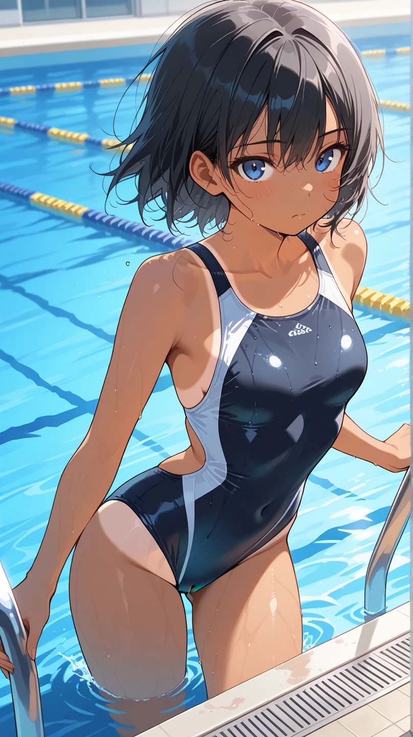 Masterpiece、Beauty、Adorable expression、Sexy、cute、Separate School Swimwear、Glamour、goggles、School swimming pool、Large breasts