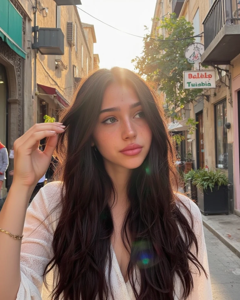 ((Best quality)), ((masterpiece)), (detailed), ((perfect face)), ((half of the body)) perfect proportions, She is a beautiful girl, She is 20, she has long black hair, She has wavy hair, she's voluptuous, She has large breasts, she's sensual, she has gothic makeup, she has red lips, she wears black gothic clothes and tight pants, she poses sensually, She wears gothic clothes, she is the bedroom ((perfect face))
