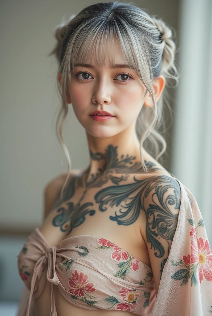 Cute Japanese female, (), (Very cute face), White moist skin, (Pink bright eyes: 1.4),
BREAK,
(Very beautiful berserker: 1.3), (Fighting pose: 1.3), (Kick: 1.2),
BREAK,
Earrings, Short length, (Black grass tattoo on body: 1.3),
BREAK,
Kimono, Haori,
BREAK,
(Super long hair), (Light gray hair: 1.4), (Gradient hair: 1.3), (Red tips: 1.3),
BREAK,
(Realistic: 1.3), Masterpiece, Perfect lighting, (Ultra high resolution), (8K), (Very detailed: 1.4), (Full body: 1.4), (Symmetrical: 1.2), (One shot),
BREAK,
(Big Japanese city: 1.2), (Crowded),