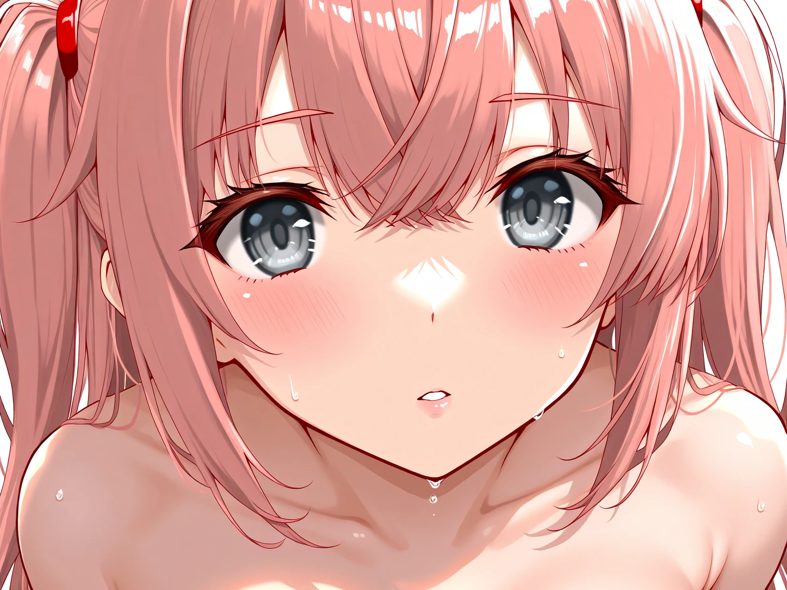 (Best quality, 8k, 32k, Masterpiece, UHD,:1.2),RAW, 2girls,ultra cute , natural lighting,transparent shining eyes, 20yo,medium breast ,fair complexion ,flushed face, dynamic angle,, (ecstasy:0.8) ,(slut:0.8), (vulgarity:0.8), (fucked silly:0.8),(steam:0.8),,(trembling:1.3)),(tears:0.7) ,sweat, Happily, blush, ((naked, nude)),, nsfw, Closeup face, face Closeup, head shot, White Background, shiny, medium hair, lace bra