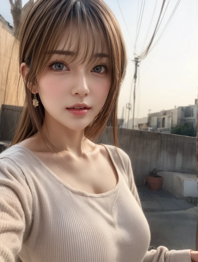 Highest quality, masterpiece, Ultra-high resolution,8k, (Realistic:1.6), (All fours portrait:1.4) RAW Photos, ((Off-the-shoulder mini skirt)),((Full body photo)),1 person,A slender adult 26-year-old woman,(Full of smiles, )), ,((Silver Long Hair Style)),((Looking up at the audience)),Face Focus:1.4,((Shooting from above with a fisheye lens:1.4)),
