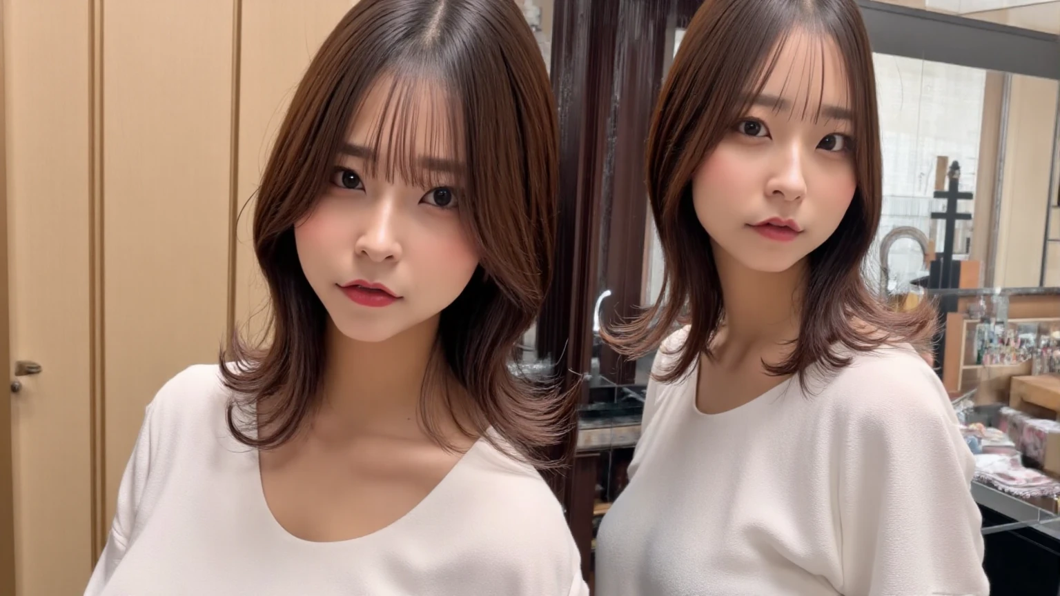 Drill Hair, curtained hair, Hair Bun, Big Hair, Medium Hair, リボンHair Bunド, Heart-shaped pupils, Raise your eyebrows, smile, Pursed lips, Surrealism, Renaissance, anime, anime style, Cinema Lighting, Depth of written boundary, God's Rays, Cast a Shadow, Fujicolor, First Person View, throw, Wide-angle, anime style, Surrealism, 超High resolution, retina, masterpiece, Accurate, Textured skin, Attention to detail, High resolution, 16K