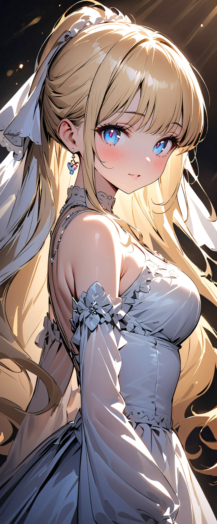 masterpiece:1.4,best-quality,Super Detail,Very Delicate and Beautiful, (( nsfw, low angle shot )), The world's most slutty woman, elegant skirt, blonde long hair, very gigantic breasts, cleavage, very slender, perfect face