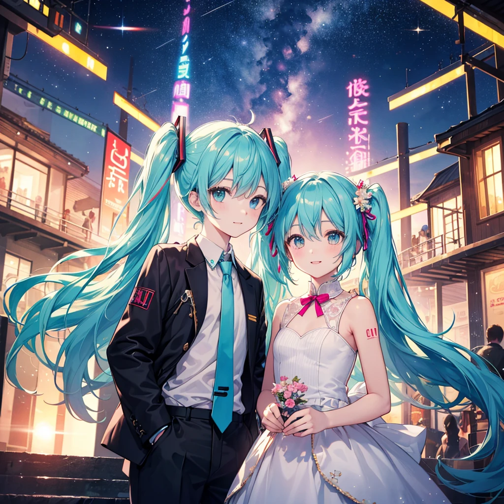 Country night,The starry sky twinkles,Boys and girls play,Summer lights and fireflies dance。