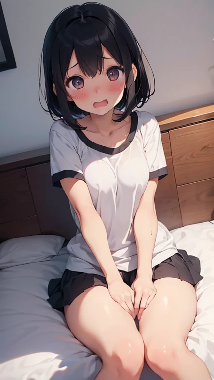 masutepiece, Best Quality,Illustration, Wallpaper, Ultra Detail, Lori、(((molesting)))、((fear:1.5)))、(Teary-eyed:1.5)、(((Cute underwear)))、ample breasts、Cherry-colored nipples