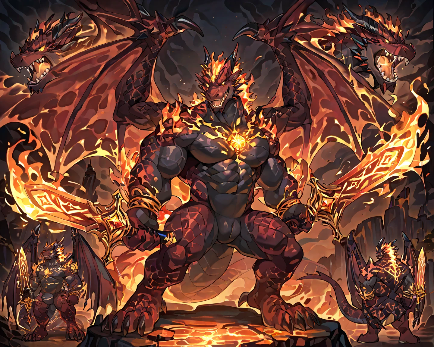score_9, score_8_up, score_7_up, score_6_up, score_5_up, score_4_up, (solo), angry muscular male anthro demonic hell bird, skimpy clothing, looking at viewer, detailed hell background, loincloth, masculine pose, abs, pecs, beak