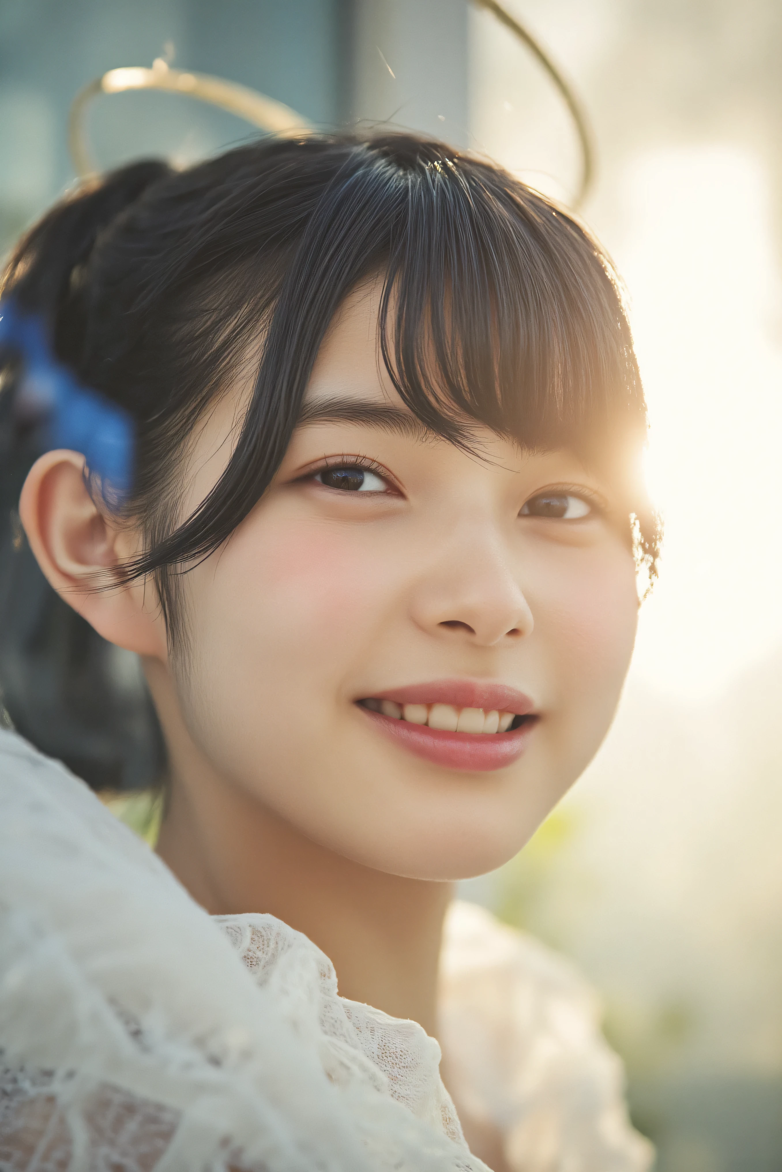 Japanese beautiful girl, ((Fisheye Lens, )) wind, sunset, Wheat field、, (Aesthetics and atmosphere:1.2),Smiling beautiful woman、8K、ultra HD、woman1 person((highest quality, 8K, masterpiece: 1.3)), woman (Wearing a white dress), Dancing,Sharp focus: 1.2, cute woman: 1.4, (((Random hairstyle)), Highly detailed face、skin、Hair Texture, detailed eyes, double eyelid, White skin, Beautiful and delicate nose, Cute young Japanese woman, 28 years old, At a dynamic angle, Pleasant to the eye、Thought-provoking composition, Emphasize the subject's hair, Words and actions, The muted tones and contrast of light and shadow create a melancholic feeling.,