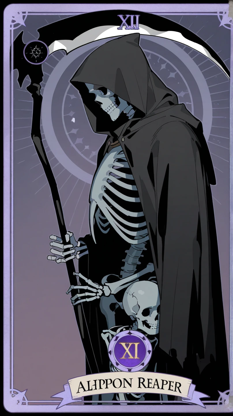 a necromancer skeleton that wears black mesh clothing covering its skeletal body, leaving only its head showing, wearing a black coat with a hood over the knitted clothing, black leather gloves, black leather boots with some belts that hold them up, a silver necklace with a circle and a pentagram inside the circle. not anime style.