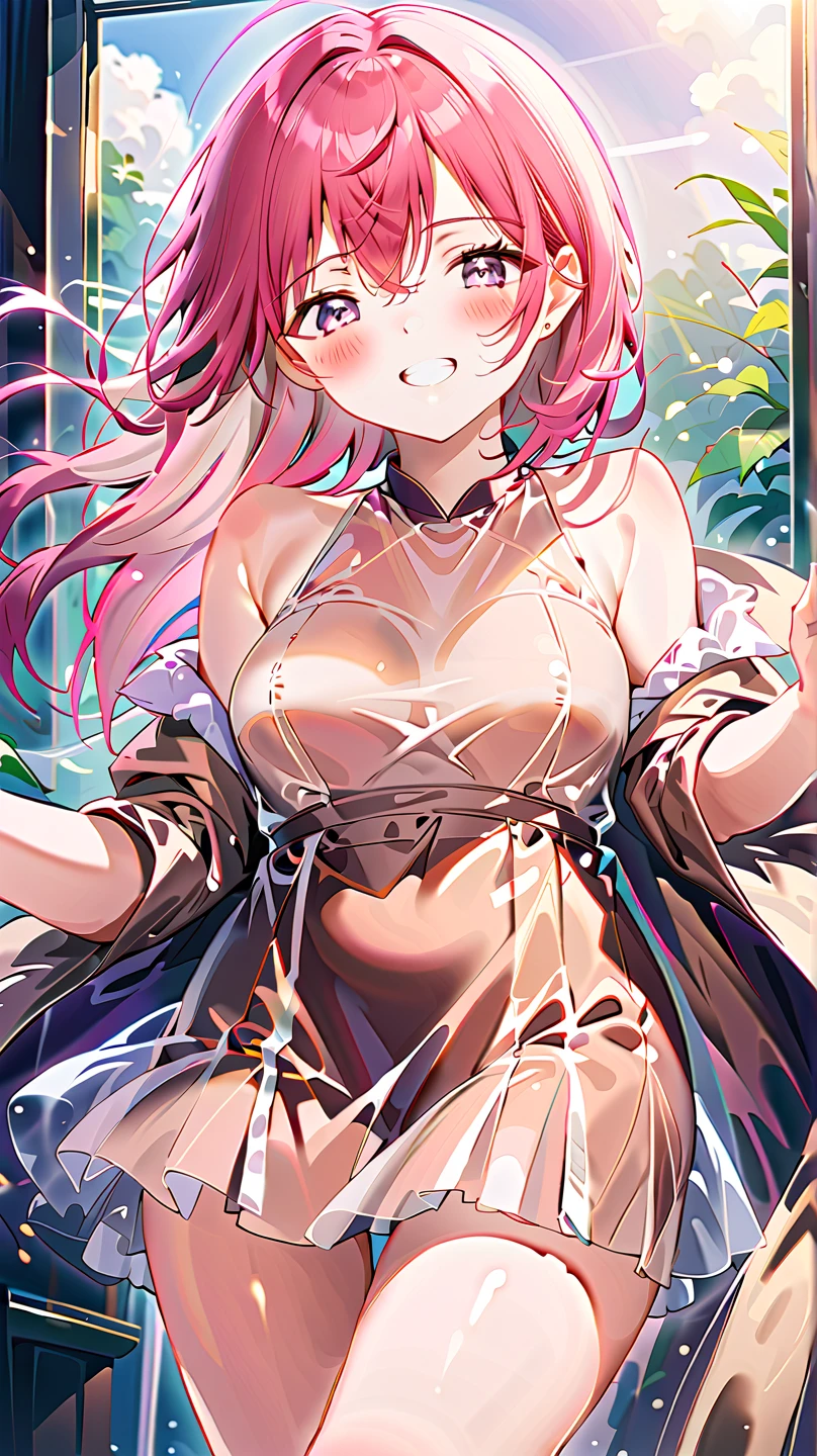 1girl,solo,honokabkn,standing,cowboy shot,water,wet,outfit-dragonmaid,<lora:HonokaBikiniV1:1>,<lora:Aegir Clothing2:0.7>,