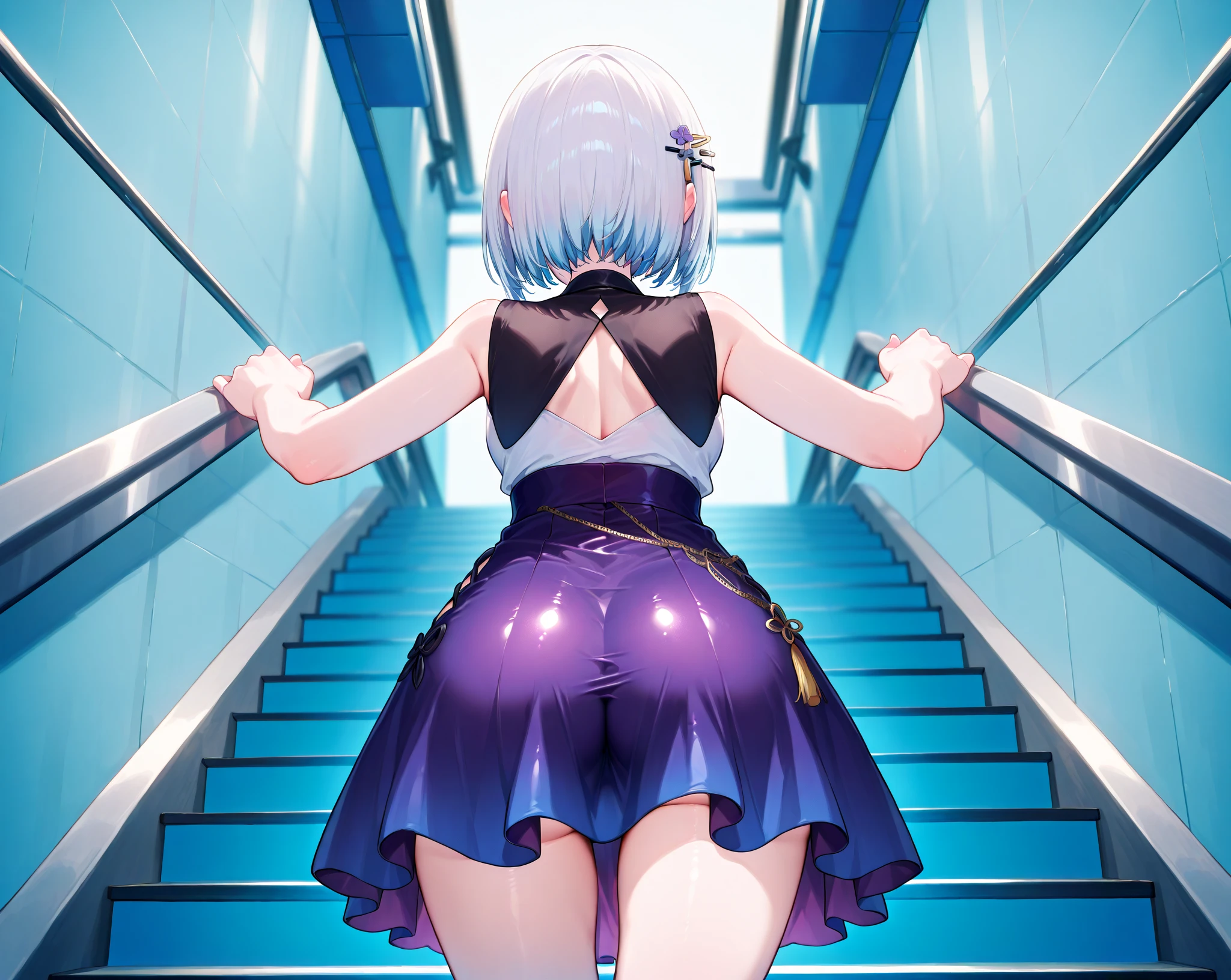 A crowd of girls wearing sleeveless white underwears, sleeveless White tank top underwear,sleeveless White camisole underwear, White panties underwear,leather shoes and shoulder bags commuting to work,Everyone in the same underwear,multiple girls, 20000+ girls,masterpiece,high detailed,best quality