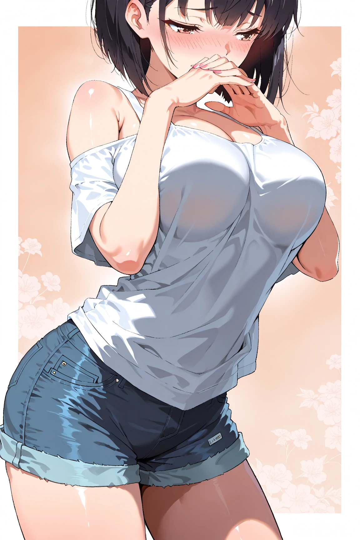 (Best quality, 8k, 32k, Masterpiece, UHD,:1.2),RAW, 1girl,ultra cute , natural lighting,transparent shining eyes, 20yo ,fair complexion, dark brown hair, french braid, flushed face,femur, Modern Minimalist Maxi Skirt. Tartan, sleek, monochrome maxi skirt in pale blue ,mini skirt, fitted black camisole, minimalist belt to cinch the waist, leaning forward, hands on the wall, From Behind and Below(ecstasy:0.8) ,(slut:0.8), (vulgarity:0.8), (fucked silly:0.8),(steam:0.8),(trembling:1.3)),(tears:0.7) , Happily, blush,at night, hotel, ((White background)), nsfw, ((show off panties))