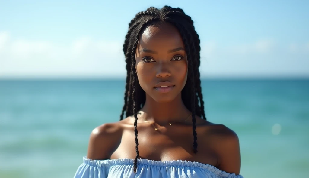 Carribbean woman beautiful face with beautiful braids