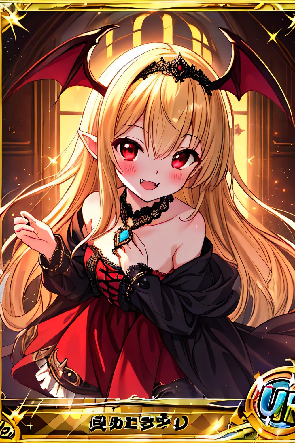 ((masterpiece,best quality)), absurdres,
<lora:lilith_PAD_v1-10:0.8>, lilith_pad, demon girl, gloves, cleavage, jewelry, earrings, red eyes, demon horns, dress, demon wings, tail, elbow gloves, ruffled skirt, hand fan,
smug