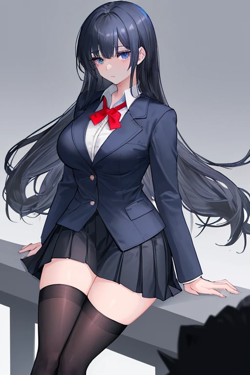 Highest quality, Soft Light, Ultra-high resolution,People Girls, alone, sexy, (Ecstatic face), (Purple eyes), Beautiful face in every detail,(High resolution detail of human skin texture), (Black long hair), break,Dress shirt,tie,Blazer uniform,Pleated skirt,Black Stockings,(Fellatio gestures:1.2), (Open your mouth:1.2),tongue,Sigh,Look into the viewer,She is taking off her own panties