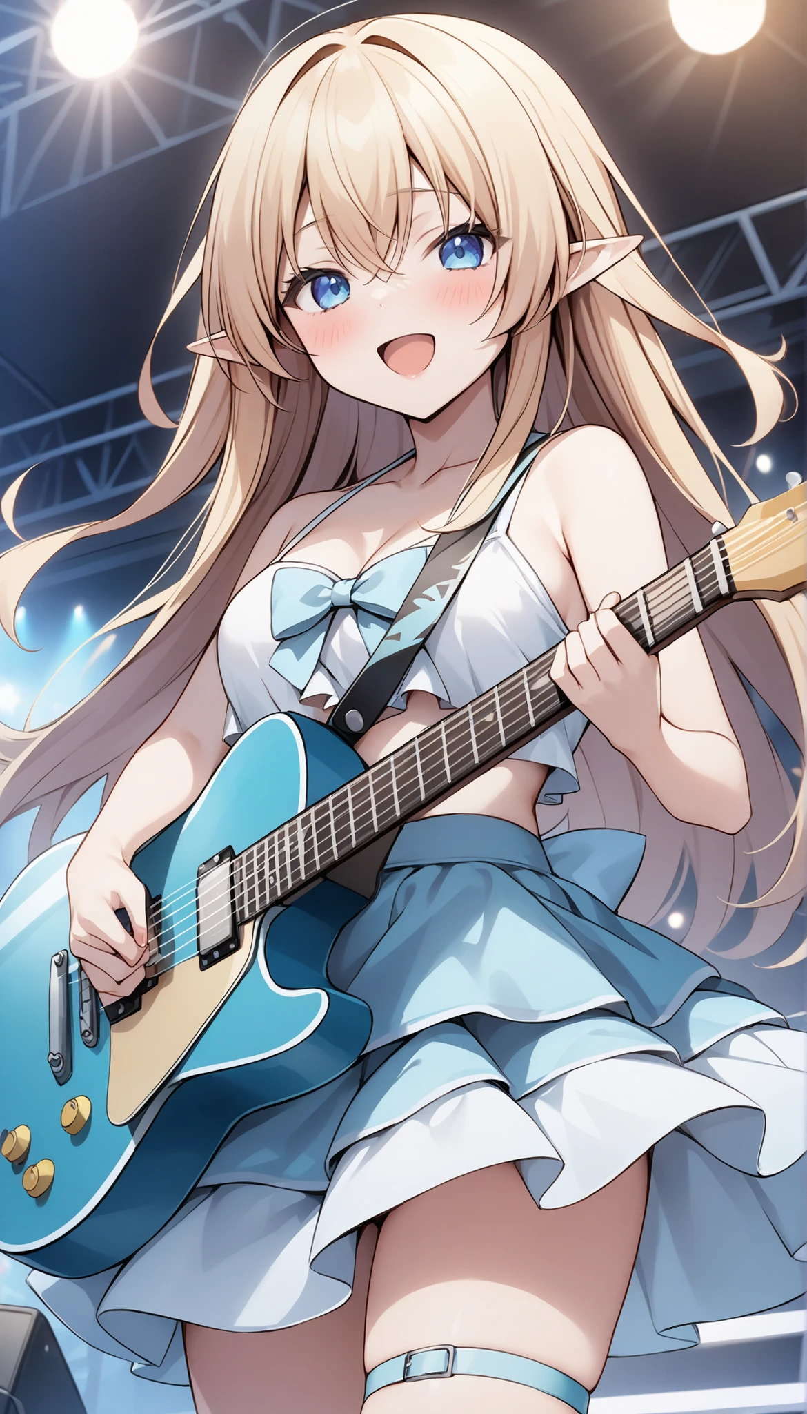 guitarist、elf、beauties、guitar、video、swimsuit、straight hair、Coastal live stage
