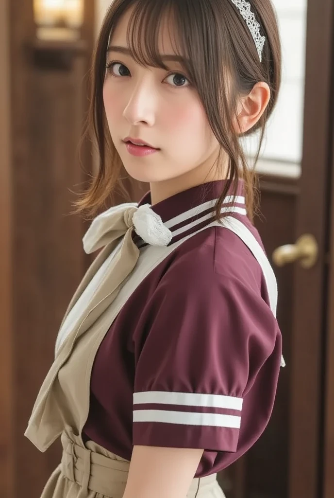 masterpiece,Highest quality,1 Girl,alone,Pokémon-like art style, inazuma \(kancolle\), brown hair, folded ponytail, brown eyes, (MASTERPIECE, BEST QUALITY:1.2),ILLUSTRATION,8K,HD,1GIRL,SOLO,UPPER BODY,(PORTRAIT:1.2),BROWN_HAIR,FOLDED_PONYTAIL,BROWN_EYES,SERAFUKU,LONG_HAIR,SCHOOL_UNIFORM,SKIRT,PLEATED_SKIRT,