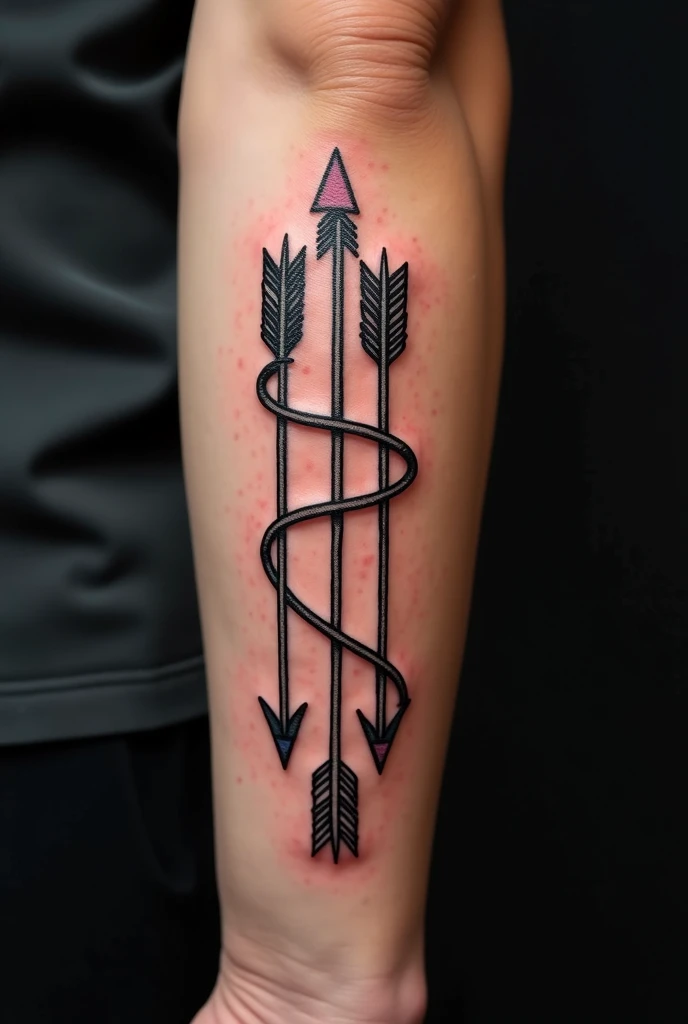 Arrow tattoo around the arm