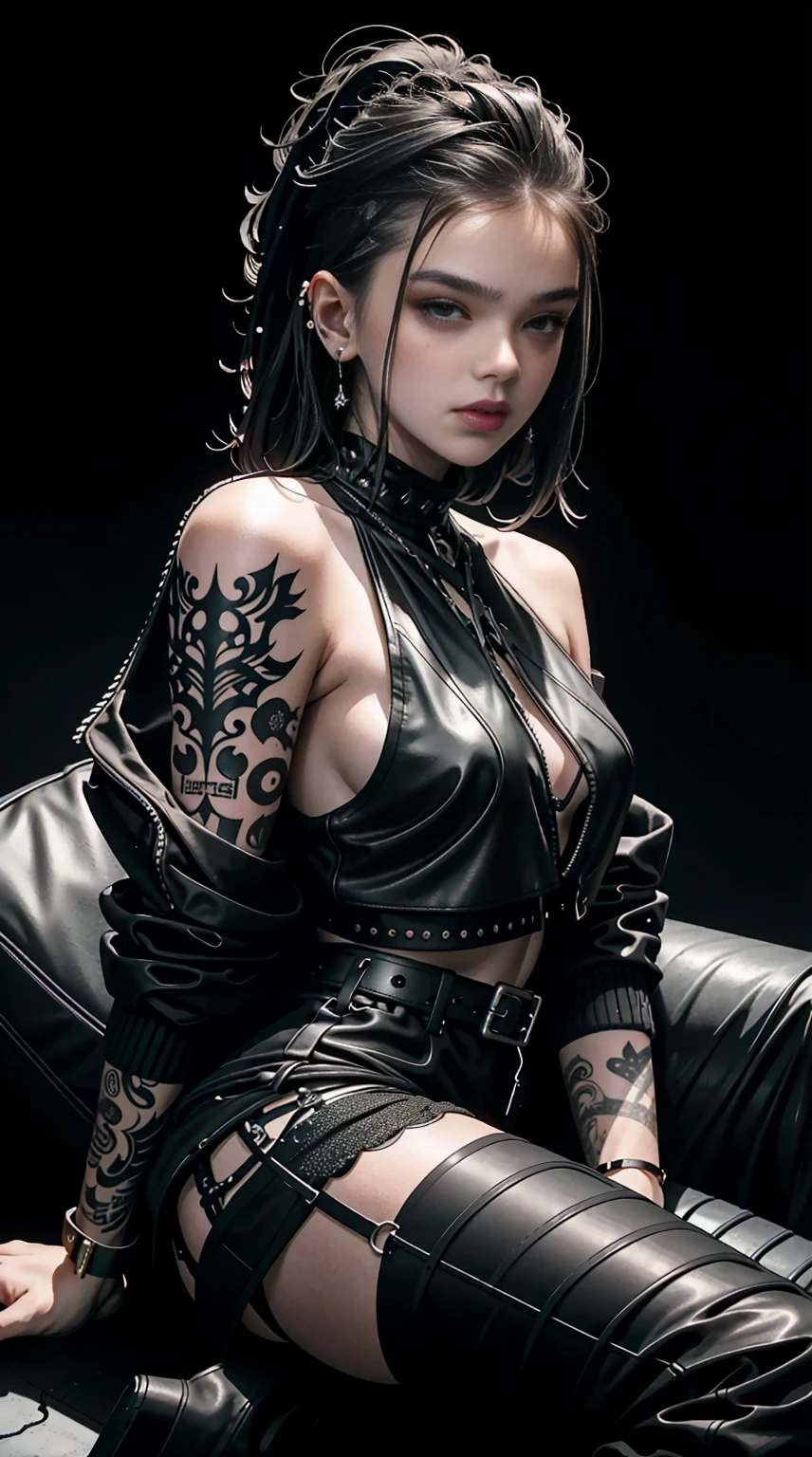 tattoo girl, very beautiful, murderous, handsome man, betrayal, anger, dark background, 8K, dynamic wallpaper, very delicate, very dense  